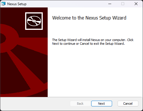 Nexus installer wizard